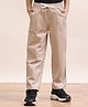 Spunkies Cotton Knit Solid Track Pants - Beige