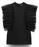 Spunkies Cotton Woven Sleeveless Frill Detailed Solid Dress - Black