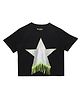 Spunkies Cotton Knit Half Sleeves Star Patch Detailed Tee - Black