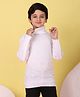 Superminis Woollen Knit Full Sleeves Ribbed Skivi Sweater - Off White