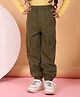 Superminis Twill Woven Solid Cargo Joggers - Mehendi Green
