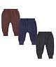 Superminis Woollen Knit Pack Of 3 Striped Thermal Pajamas - Blue Brown & Grey