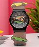 Stol'n Car Applique Detailed & Colour Blocked Analogue Watch - Black