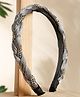 Stol'n Stone Embellished Braid Knot Detailed Hair Band - Grey