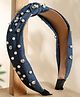 Stol'n Stone & Pearl Embellished Knot Detailed Hair Band - Blue