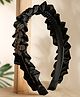 Stol'n Floral Applique Detailed Stone Embellished Hair Band - Black