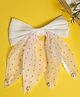 Stol'n Bow Applique Detailed Pearl Polka Dots Printed Pearl Embellished Hair Clip - White