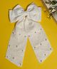 Stol'n Bow Applique Detailed Pearl Embellished Hair Clip - White