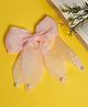 Stol'n Bow Applique Detailed Pearl Embellished Alligator Hair Clip - Peach