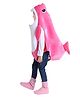 Little Surprise Box Blended Halloween Theme Half Sleeves Shark Costume Set - Pink