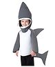 Little Surprise Box Blended Halloween Theme Half Sleeves Shark Costume Set - Grey