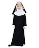 Little Surprise Box Blended Halloween Theme Half Sleeves Nun Costume Set With Head Piece - Black