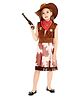 Little Surprise Box Halloween Theme Sleeveless Cowgirl Costume With Hat & Bandana Set - Brown