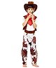 Little Surprise Box Halloween Theme Sleeveless Cowboy Costume With Hat & Bandana Set - Brown