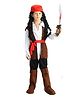 Little Surprise Box Halloween Theme Full Sleeves Pirate Costume With Cap Calf Wraps & Belt Set - Brown