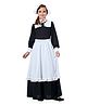Little Surprise Box Blended Halloween Theme Full Sleeves Royal Housekeeper Costume Set With Apron & Bib - Black