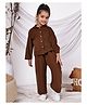 NEUDIS Corduroy Woven Solid  Jacket & Pants Set - Coffee