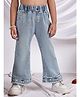 NEUDIS Denim Woven  Floral Embroidered Trousers - Blue