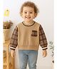 NEUDIS Knit Full Sleeves Bear Designed & Checked Sweater - Brown
