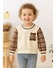 NEUDIS Knit Full Sleeves Bear Designed & Checked Sweater - Cream