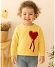 NEUDIS Knit Full Sleeves Heart Embroidered Sweater - Yellow