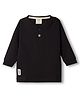 Ollypop Cotton Knit Full Sleeves Solid Color Henley T-Shirt - Black