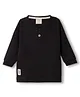 Ollypop Cotton Knit Full Sleeves Solid Color Henley T-Shirt - Black