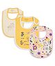 My Milestones 100% Cotton Bibs Blooming Dales Prints for Baby Girls Pack of 3, Soft & Absorbent - Ecru & Yellow