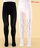 Honeyhap Premium Cotton Knit Bio Finish Footed Tights With Polka Dot Pack of 2 - White & Black