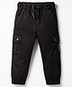 JASH KIDS Cotton Woven Full Length Trouser Pant With Cargo Pocket - Black