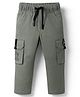 JASH KIDS Twill Woven Full Length Trouser Pant With Text Print - Olive Green