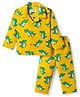 Babyhug Cotton Woven Full Sleeves Co-ord Night Suit With Dino Print -Yellow