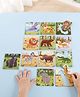 Babyhug Jungle Animal Puzzle Set Of 12 with 48 Pcs| 12 Beautifully Illustrated Animals| 3 Difficulty Levels| Improves Hand -Eye Coordination & Problem Solving| Bis Certified| Gifting Idea for 3+ yrs