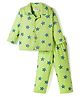 Babyhug Cotton Woven Full Sleeves Co-ords Night Suit With Star Print - Green