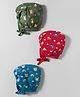 Simply Interlock Knit Caps with Knot with Animal & Vehicle Print Red Green & Blue Pack of 3 - Diameter 7 cm