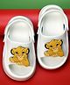 Yellow Bee Solid Back Sling Clogs With Disney Lion King Featuring Simba Rotating Charms - White