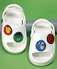 Yellow Bee Marvel Avengers Featuring Characters Applique Detailed Perforated Sling Back Clogs - White