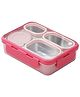 ATTRO Relish Stainless Steel 4 Compartments Lunch Box  with Small Bowl Spoon & Chopstick - Pink