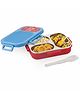 ATTRO Brike Mate Stainless Steel Kids Lunch Box  with Spoon Red & Blue - 600 ml