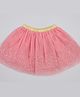 KIDSDEW Net Woven Sequins Embellished & Thread Work Embroidered Skirt - Pink