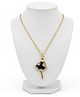 SKD Ballerina Pendant Detailed Necklace - Black