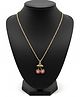 SKD Christmas Theme Cherries  Pendant Detailed Necklace -  Red