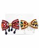SKD Set Of 2 Bow Applique Detailed & Shell Fish Tassel Embellished Hair Clips - Black & White