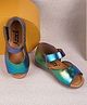 Jazzy Juniors Iridescent Velcro Closure Sandals - Multi Colour