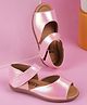 Jazzy Juniors Glossy Finished Velcro Closure Sandals - Pink