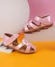 Jazzy Juniors Glossy Finished Velcro Closure Gladiator Sandals - Pink