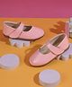 Jazzy Juniors Solid Velcro Closure Mary Jane Ballerinas - Pink