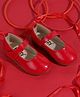 Jazzy Juniors Solid Velcro Closure Mary Jane Ballerinas  - Red