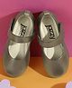 Jazzy Juniors Solid Velcro Closure Mary Jane Ballerinas - Gold