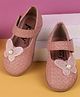 Jazzy Juniors Butterfly Applique Detailed Velcro Closure Mary Jane Ballerinas  - Pink